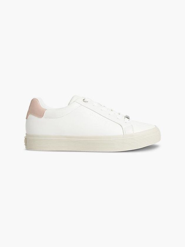 Calvin Klein USA Leather Womens Sneakers White 3678294-RN